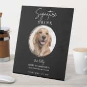 ペット犬の結婚シグネチャードリンクカクテルバーピード 台座サイン (インサイチュ)