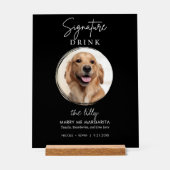 ペット犬の結婚シグネチャードリンクカクテルバー アクリルサイン (正面)