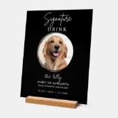 ペット犬の結婚シグネチャードリンクカクテルバー アクリルサイン (傾斜)