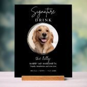ペット犬の結婚シグネチャードリンクカクテルバー アクリルサイン (ニュートラル)