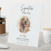 ペット犬の結婚シグネチャードリンクカクテルバー 台座サイン (インサイチュ)