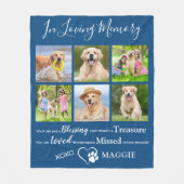 ペット犬の記念の贈り物パーソナライズされた写真コラージュ フリースブランケット (正面)