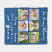 ペット犬の記念の贈り物パーソナライズされた写真コラージュ フリースブランケット (正面(横))