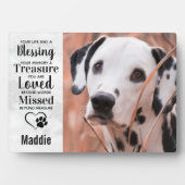 ペット犬の記念ギフト – ペット悔やみや弔慰引用文ペットロス フォトプラーク (正面)