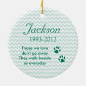 ペット犬の記念ケルト結び目模様写真クリスマス セラミックオーナメント (裏面)