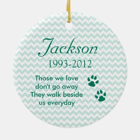 ペット犬の記念ケルト結び目模様写真クリスマス セラミックオーナメント (裏面)