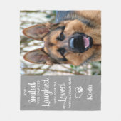 ペット犬の記念パーソナライズされた悔やみや弔慰写真 フリースブランケット (正面)