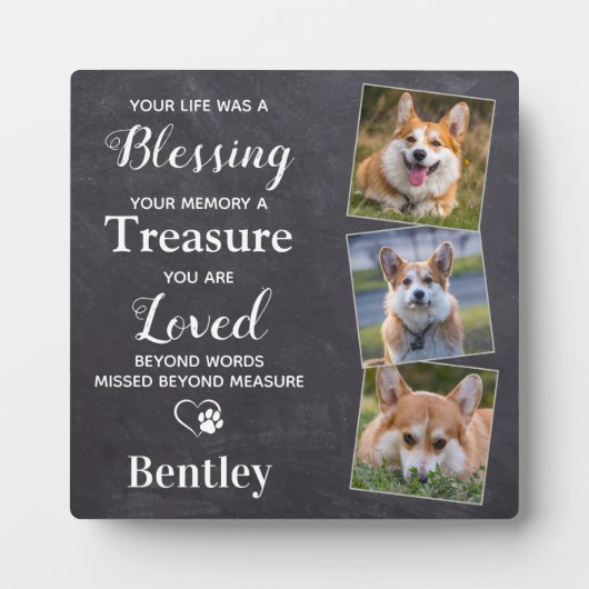 ペット犬の記念ペットの損失のギフトフォトパーソナライズされたー フォトプラーク (正面)