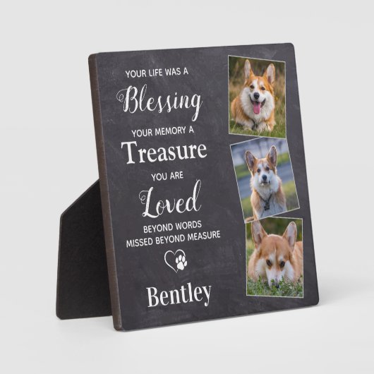 ペット犬の記念ペットの損失のギフトフォトパーソナライズされたー フォトプラーク (正面)