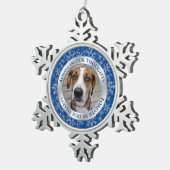 ペット犬の記念写真クリスマスブルーシルバー スノーフレークピューターオーナメント (右)