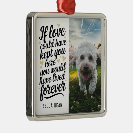 ペット犬の記念引用文写真 メタルオーナメント (右)