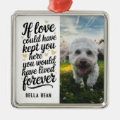 ペット犬の記念引用文写真 メタルオーナメント (正面)