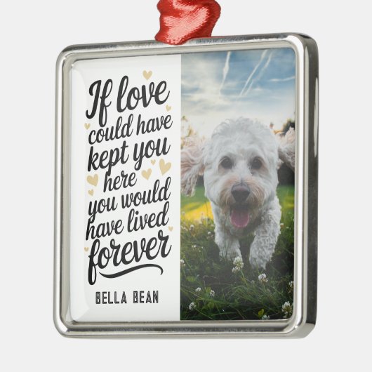 ペット犬の記念引用文写真 メタルオーナメント (左)