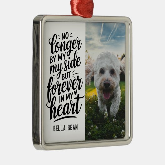 ペット犬の記念引用文写真 メタルオーナメント (右)