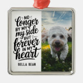 ペット犬の記念引用文写真 メタルオーナメント (正面)
