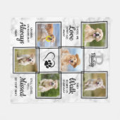 ペット犬の記念悔やみや弔慰カスタム6フォトコラージュ フリースブランケット (正面(横))