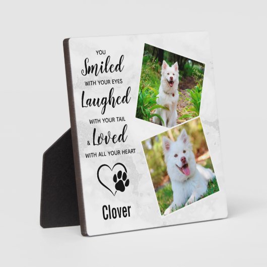 ペット犬の記念悔やみや弔慰ペットの損失記念の写真 フォトプラーク (正面)