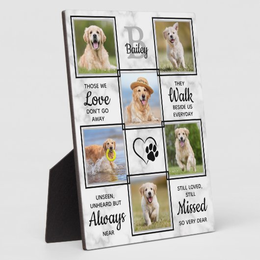 ペット犬の記念悔やみや弔慰引用文6フォトコラージュ フォトプラーク (側面)