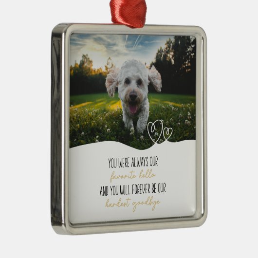 ペット犬の記念撮影コラージュ メタルオーナメント (右)