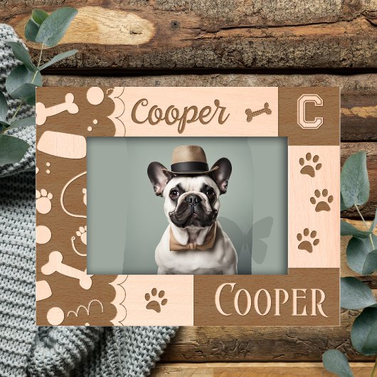 ペット犬の骨の手のプリント レーザー彫刻フレーム