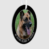 ペット犬のmemoriam，愛する記憶の中 – あなたの名前 オーナメント (正面)