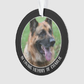 ペット犬のmemoriam，愛する記憶の中 – あなたの名前 オーナメント (正面)