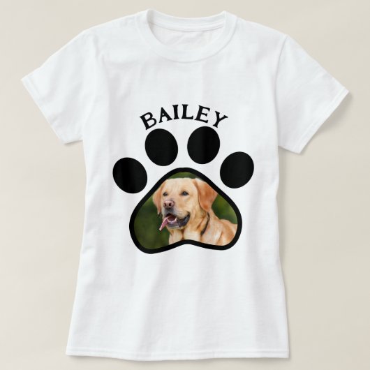 ペット犬または猫のフォトポープリント Tシャツ (デザイン正面)