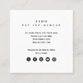 ペット犬インフルエンサー写真QRコードソーシャルメディア スクエア名刺 (裏面)