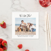 ペット犬カスタム猫モダン写真おもしろい結婚s スタンダードカクテルナプキン (インサイチュ)