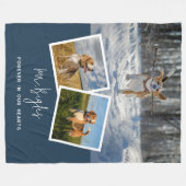 ペット犬カスタム記念3 フリースブランケット (正面(横))