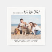 ペット犬キャットフォトリハモダンーシ結婚ャルディナー スタンダードカクテルナプキン (正面)