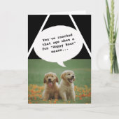 ペット犬ハッピーアワーゲッチオールドおもしろい誕生日 カード (正面)