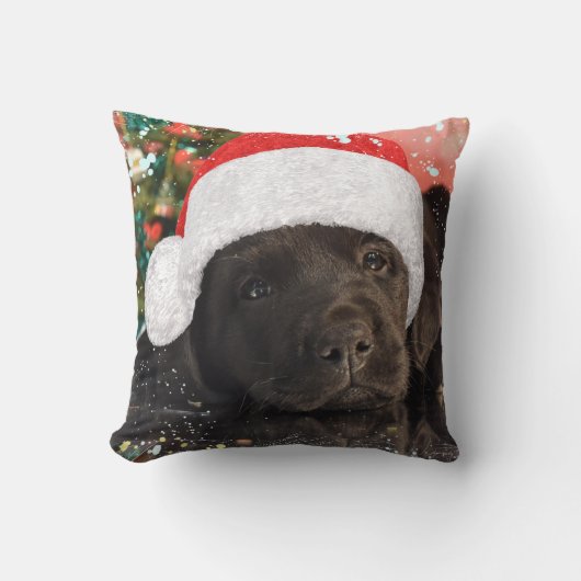 ペット犬パーソナライズされた好きメリークリスマス クッション (正面)