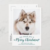 ペット犬パーソナライズされた好きメリークリスマス シーズンポストカード (正面/裏面)