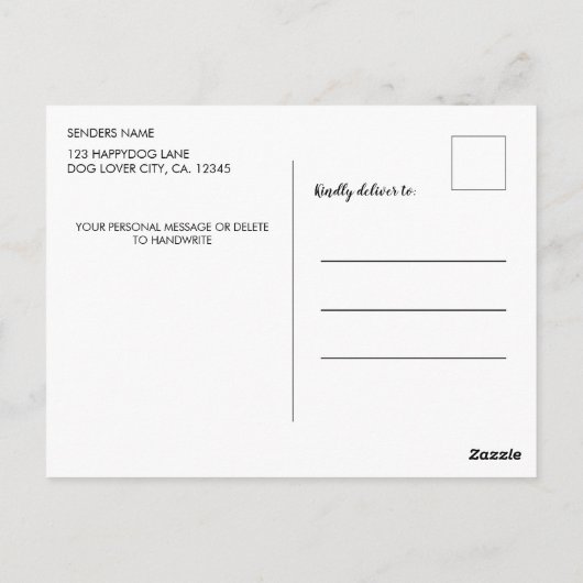 ペット犬パーソナライズされた好きメリークリスマス ポストカード (裏面)