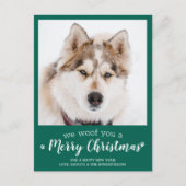 ペット犬パーソナライズされた好きメリークリスマス ポストカード (正面)