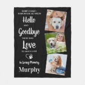 ペット犬パーソナライズされた記念ペットロス3写真 フリースブランケット (正面)