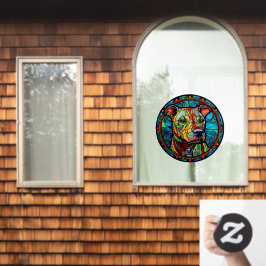 ペット犬ピットブルフェイクステンドグラス ウィンドウサイン