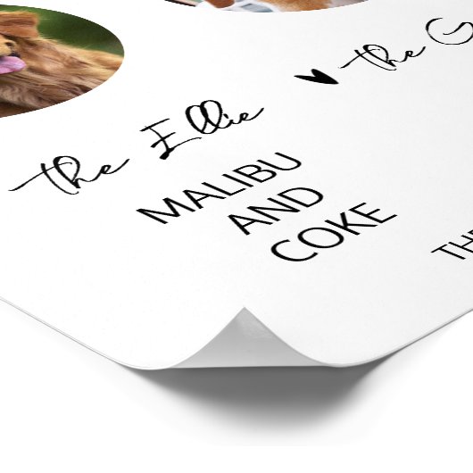 ペット犬フォトシグネチャードリンクモダンのメ結婚ニュー ポスター (角)