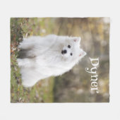 ペット犬フューリー抱き犬動物 フリースブランケット (正面(横))