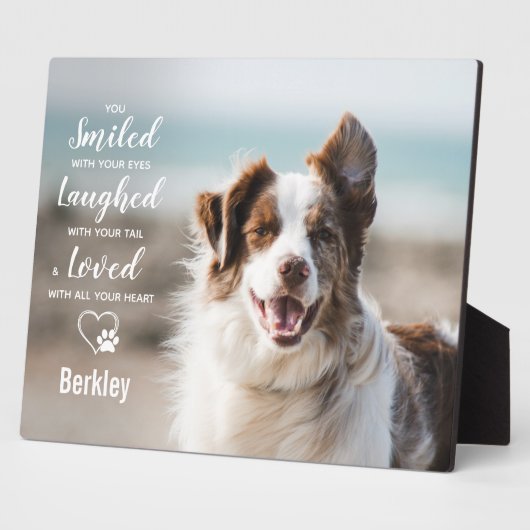 ペット犬メモリアルギフト – ペットロス悔やみや弔慰記念 フォトプラーク (側面)