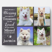 ペット犬メモリアルギフト – ペットロス悔やみや弔慰記念 フォトプラーク (正面)