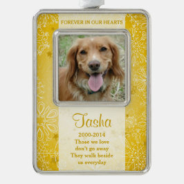 ペット犬メモリアルフォトクリスマスクリスマススノーフレーク シルバープレートフレームオーナメント