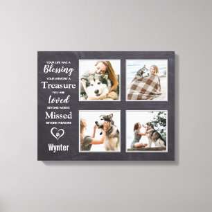 ペット犬メモリアルペットロス写真コラージュ キャンバスプリント