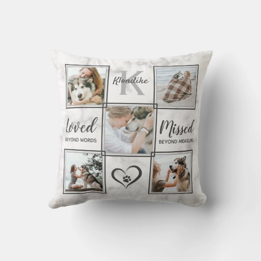 ペット犬メモリアルペットロス記念フォトコラージュ クッション (裏面)
