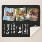 ペット犬メモリアルペットロス記念フォトコラージュ シェルパブランケット (正面(横))