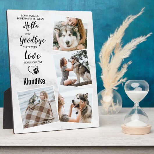 ペット犬メモリアルペットロス記念Keepsake 4フォトコラージュ フォトプラーク (側面)