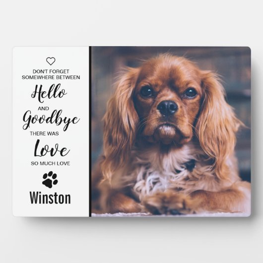 ペット犬メモリアル記念悔やみや弔慰引用文ペットロス フォトプラーク (正面)
