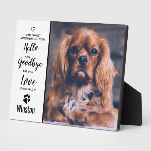 ペット犬メモリアル記念悔やみや弔慰引用文ペットロス フォトプラーク (側面)