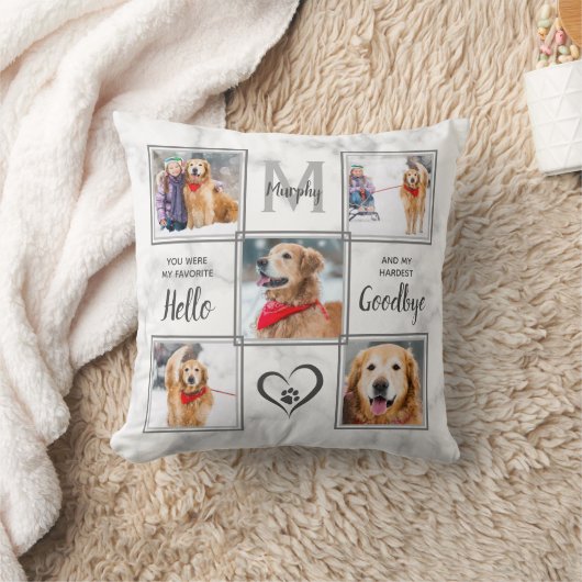 ペット犬メモリアル記念5フォトコラージュ クッション (ブランケット)